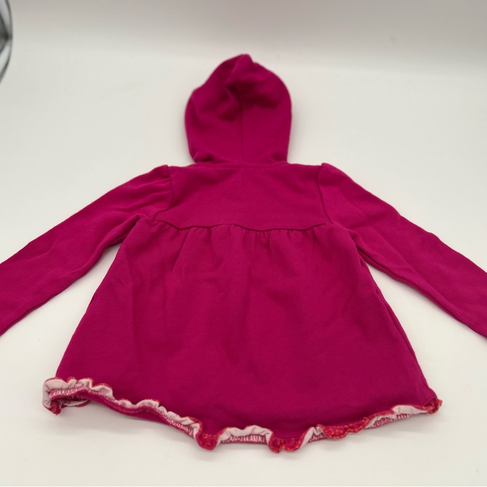 Baby Girls Pink Ralph Lauren Chaps Hoodie Sweatshirt Blouse 18 Months Ruffle Hem - Picture 3 of 3